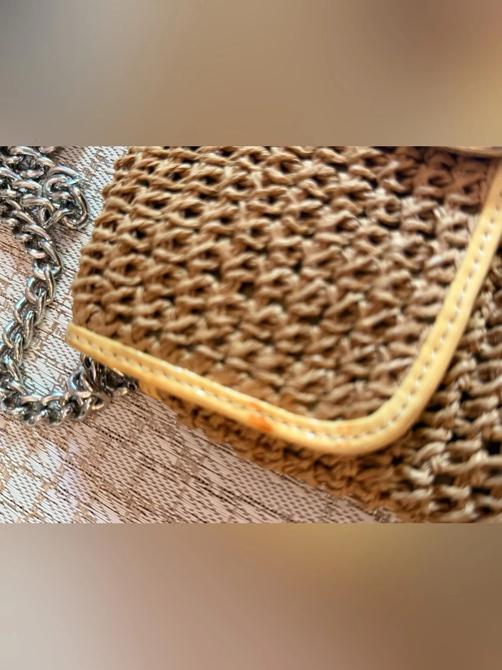 Brighton woven purse with chain shoulder strap
